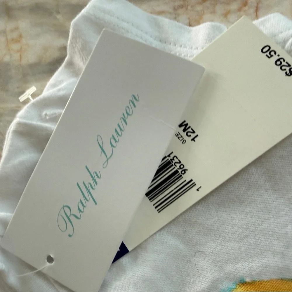 Ralph Lauren Baby Girl White‎ Heart World Map Animal Graphic T-Shirt 12M NWT